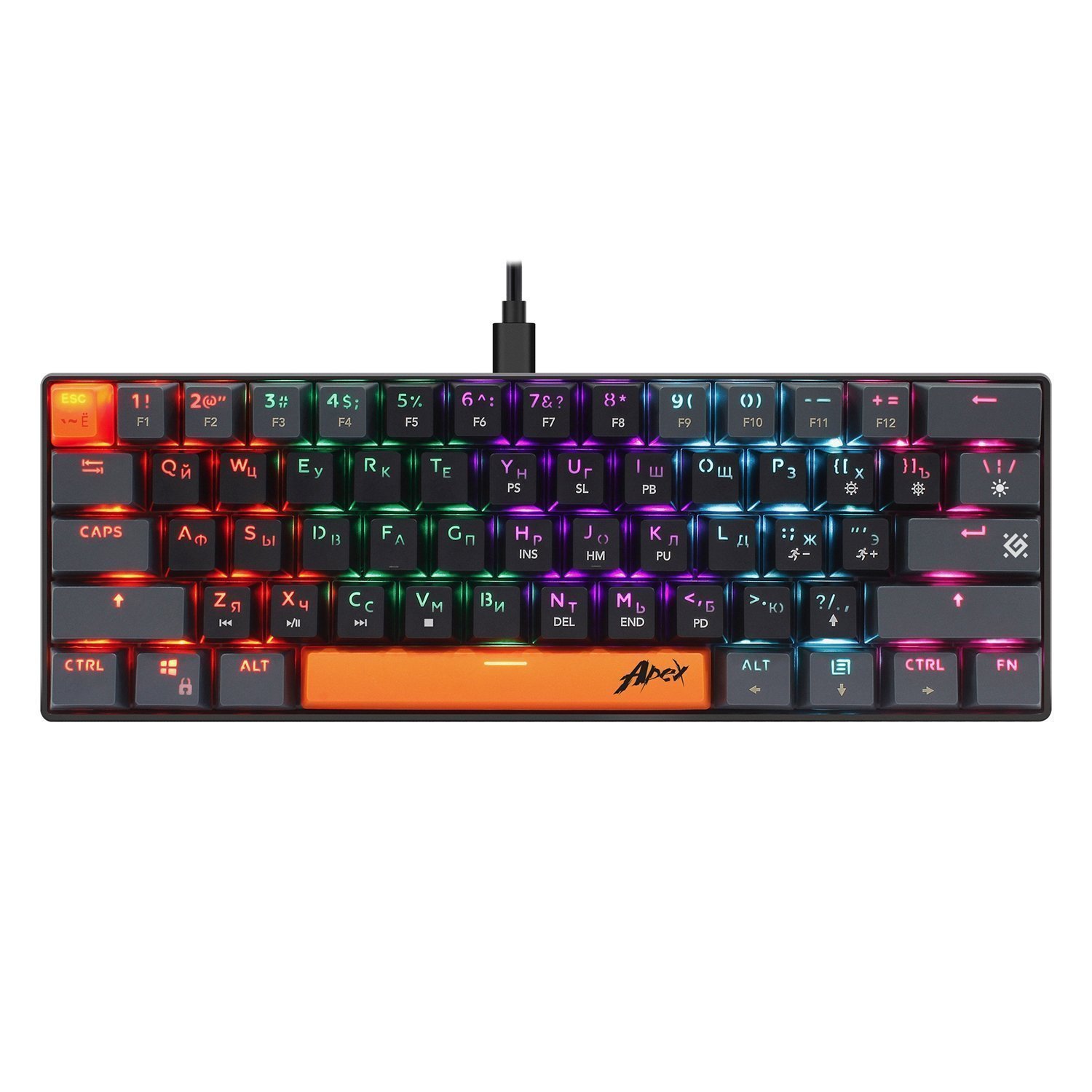 Клавиатура Defender Apex GK-002 игровая механическая (61кн, OUTEMU Red) (black) (237346)
