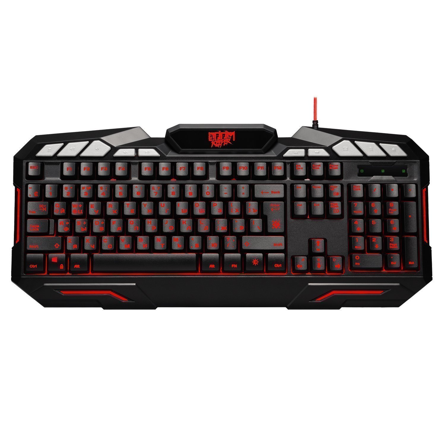 Клавиатура Defender GK-100DL Doom Keeper мембранная игровая с подсветкой USB (black) (133923)
