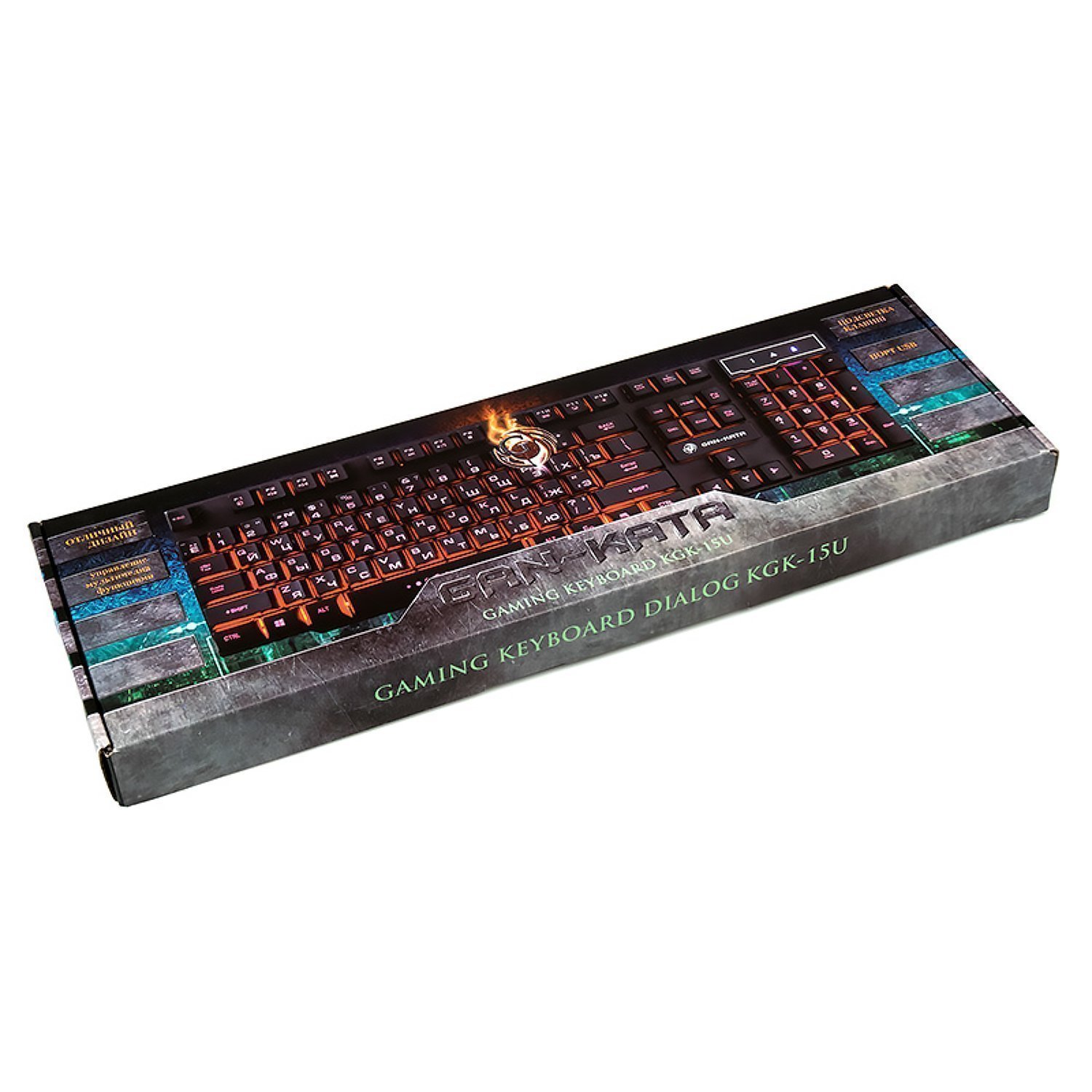 Клавиатура Dialog KGK-15U Gan-Kata мембранная игровая с подсветкой USB (black) (69335)