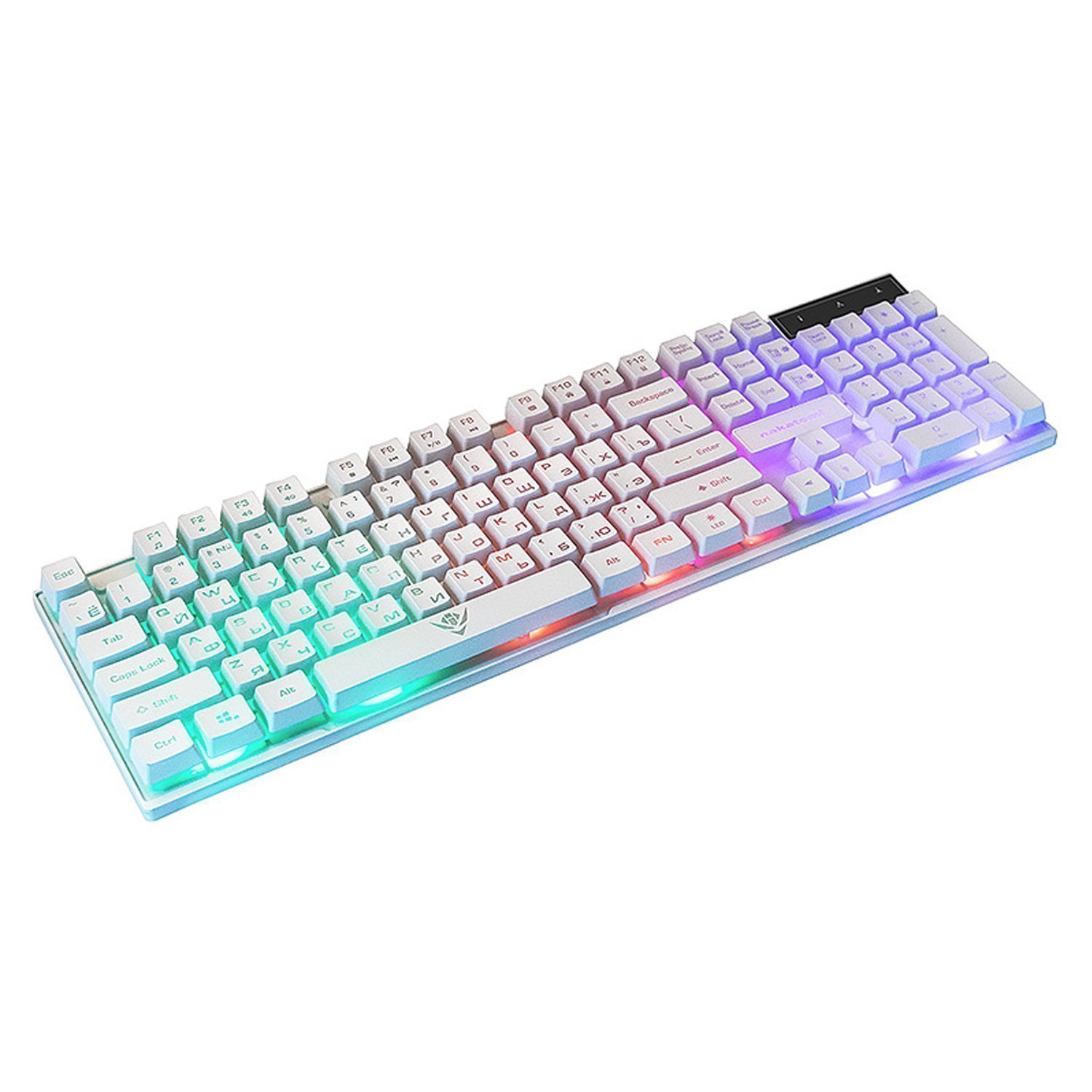 Клавиатура Nakatomi Gaming KG-23U мембранная игровая с подсветкой USB (white) (133006)