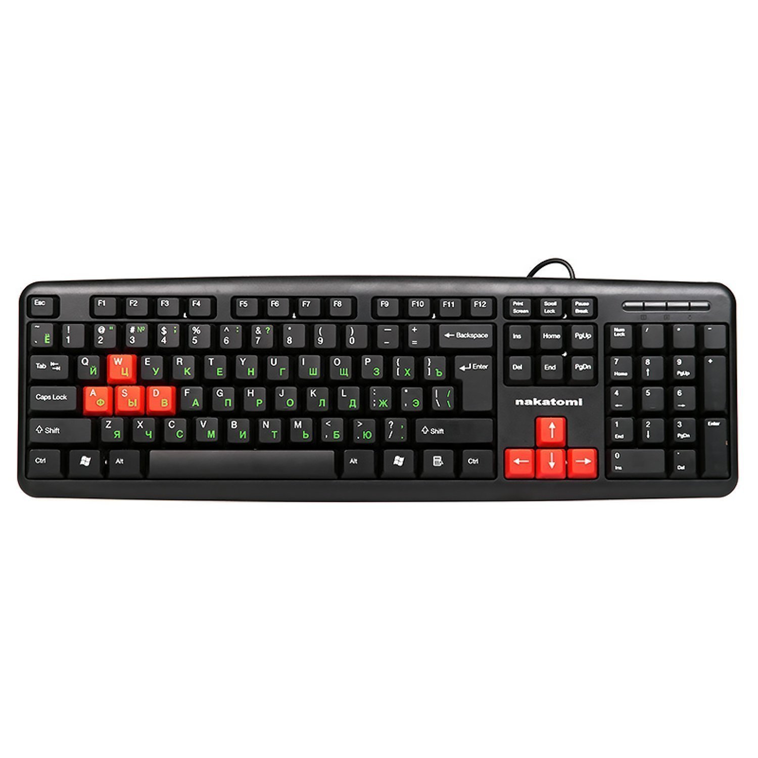 Клавиатура Nakatomi Navigator KN-02U мембранная USB (black/red) (61527)