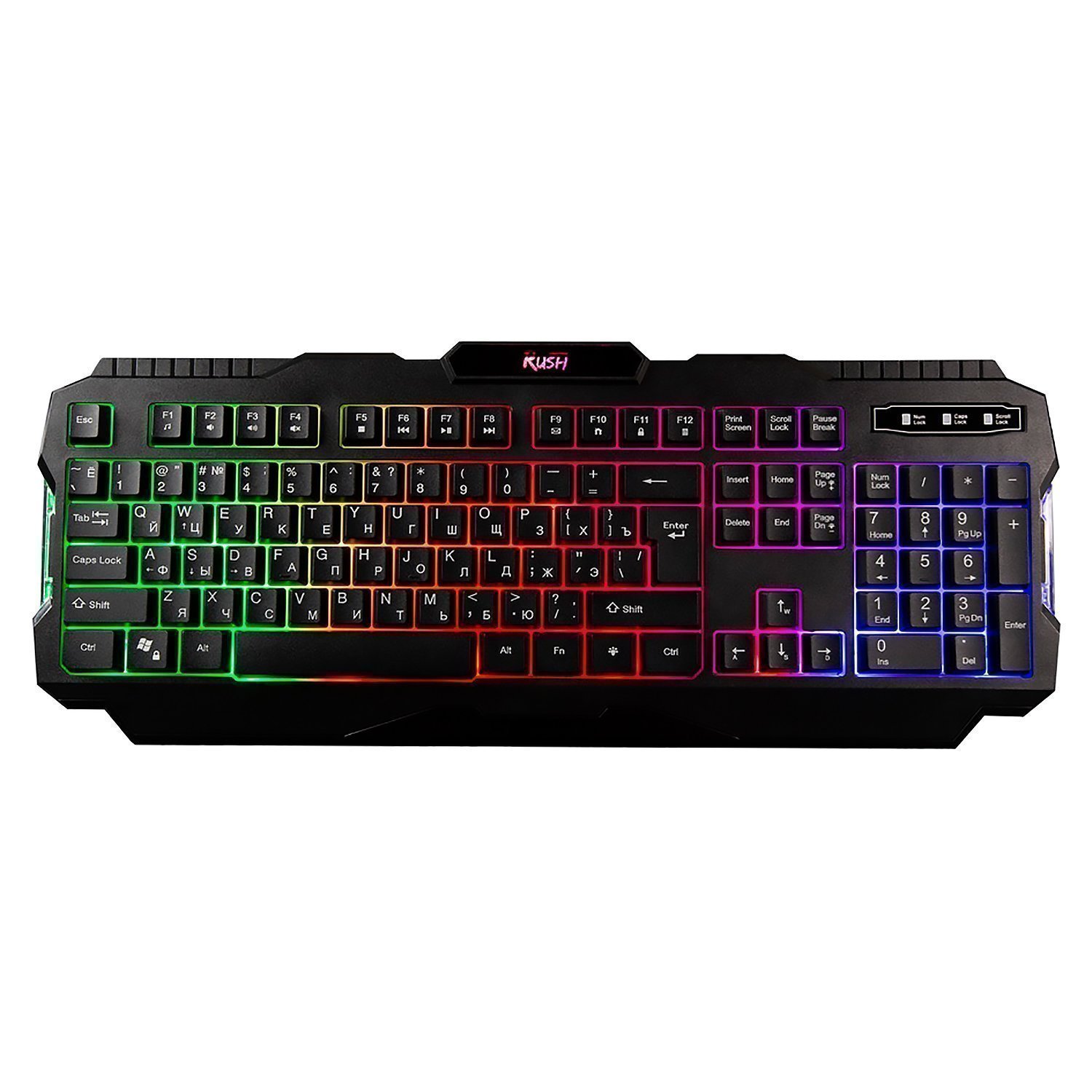 Клавиатура Smart Buy SBK-308G-K RUSH Warrior мембранная игровая с подсветкой USB (black) (116579)