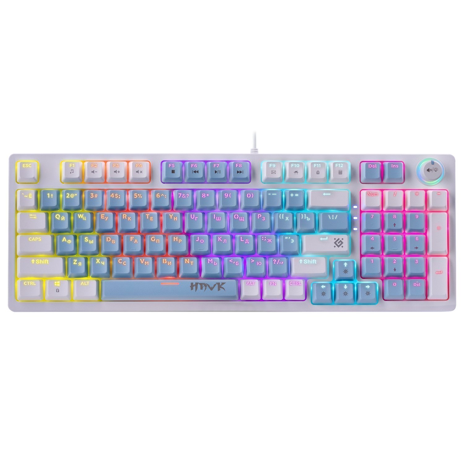 Клавиатура Defender Hawk GK-418 игровая механическая  (97кн, OUTEMU Brown) (blue) (237352)