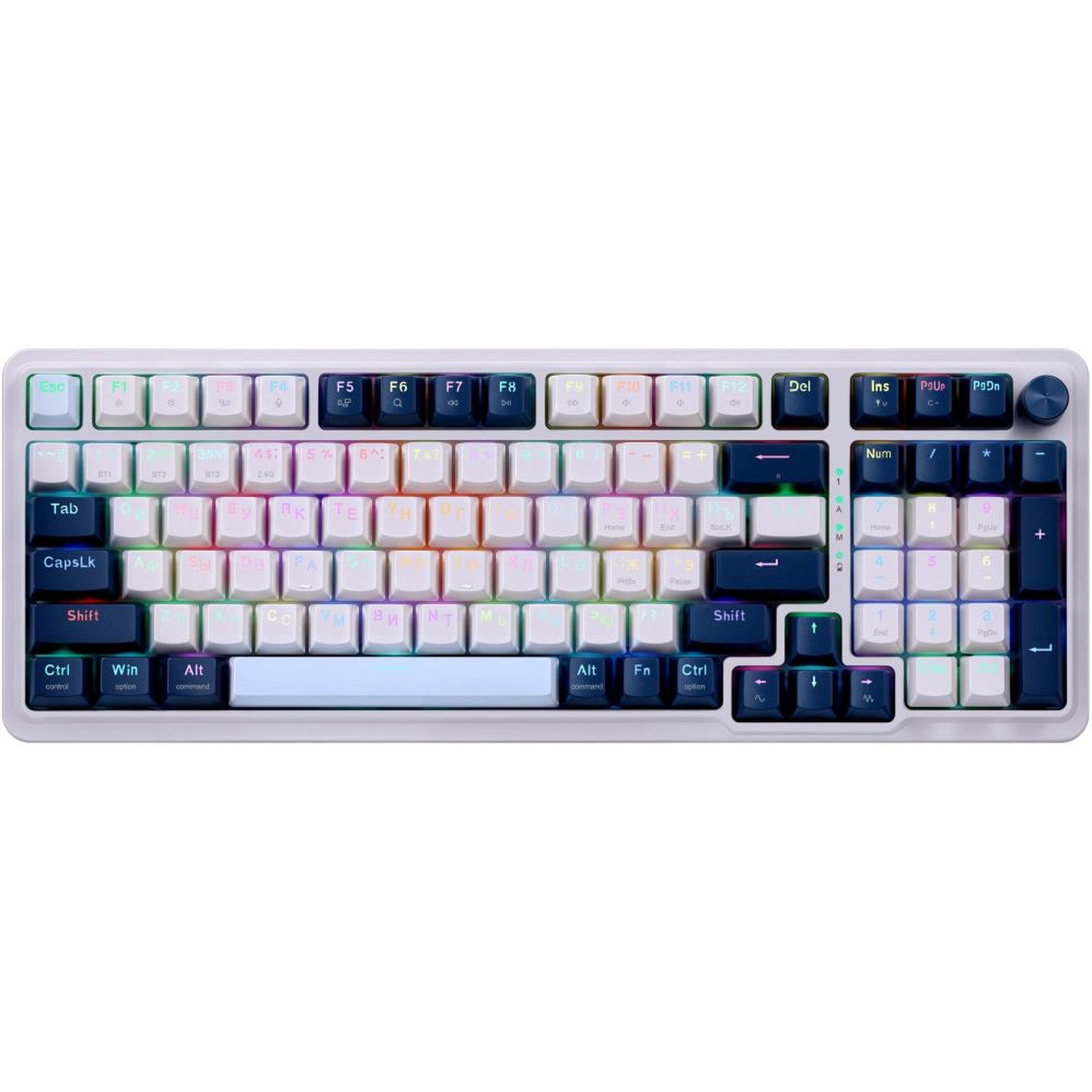 Клавиатура беспроводная REDRAGON Eisa Pro,RGB, бел/син