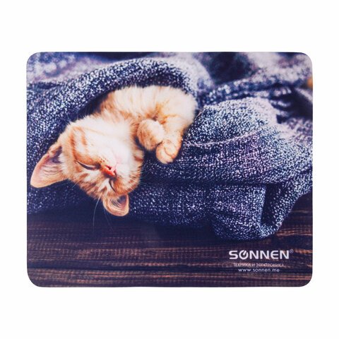 Коврик для мыши Sonnen 513313 Kitten, резина + ткань, 220х180х3мм