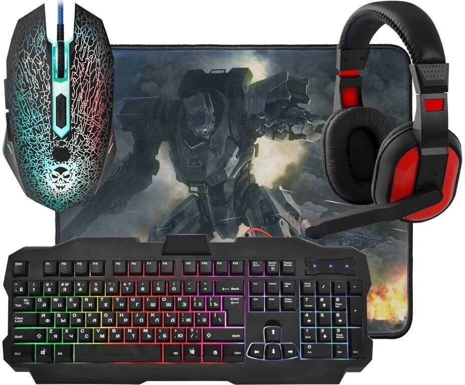 Клавиатура + мышь DEFENDER Target MKP-350 (52350) +Pad +Headset