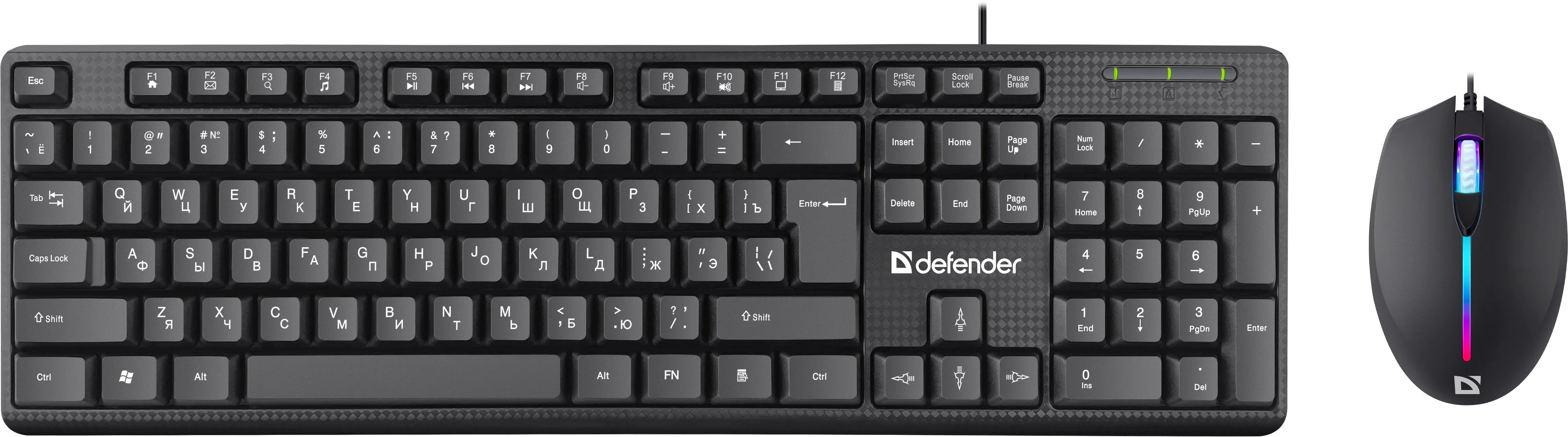Клавиатура + мышь DEFENDER Triumph C-991, 1,8м, черный