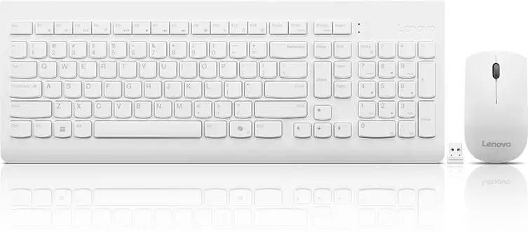 Клавиатура + мышь Lenovo 510 (GX31F38001) клав:белый мышь:белый USB беспроводная BT