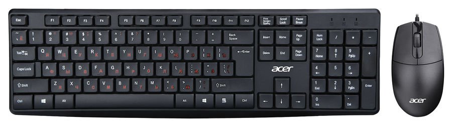 Клавиатура + мышь Acer OMW141 клав:черный мышь:черный USB (ZL.MCEEE.01M)