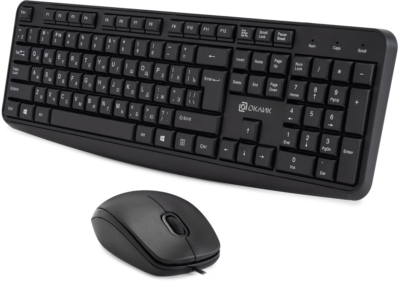 Комплект клавиатура и мышь OKLICK S603 черный USB