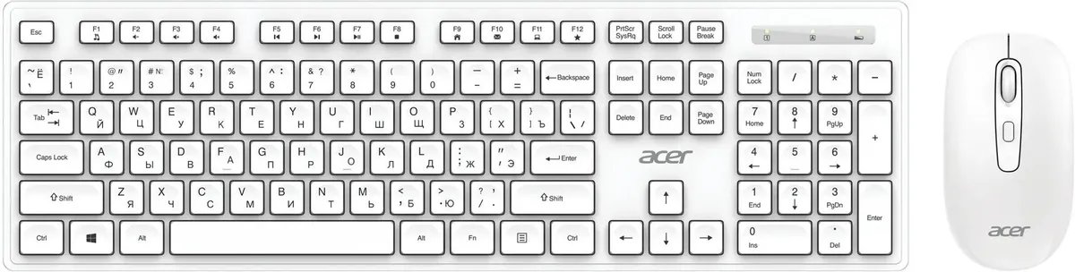 Комплект клавиатура и мышь Acer OCC503 (ZL.ACC11.00L) клав белый мышь белый USB беспроводная