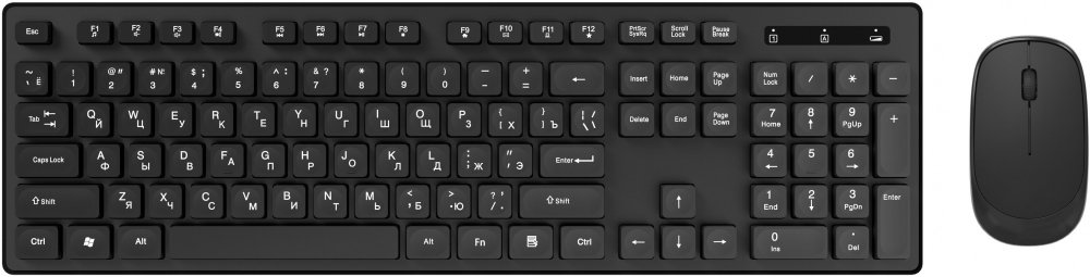 Клавиатура + мышь OKLICK S255W (1909361) клав черный мышь черный USB беспроводная Multimedia