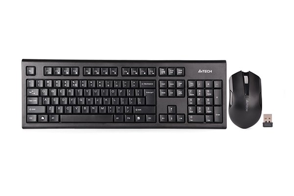 Клавиатура + мышь A4Tech 3000NS клав черный мышь черный USB беспроводная Multimedia
