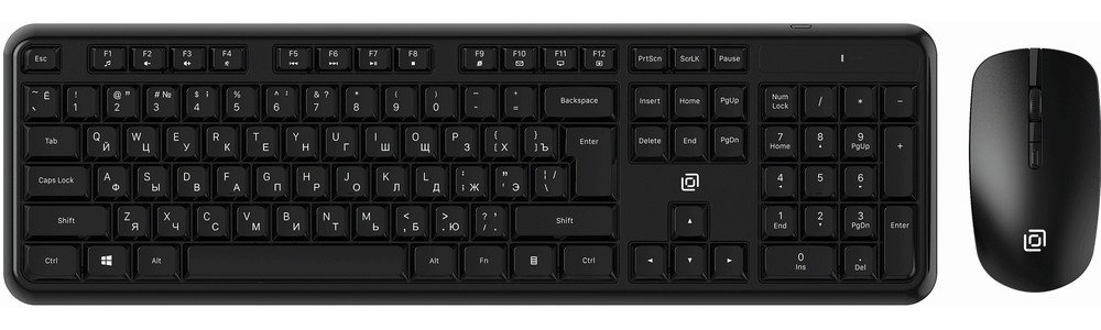 Клавиатура + мышь OKLICK S277W клав. черный мышь черный USB беспроводная Multimedia (2066172)