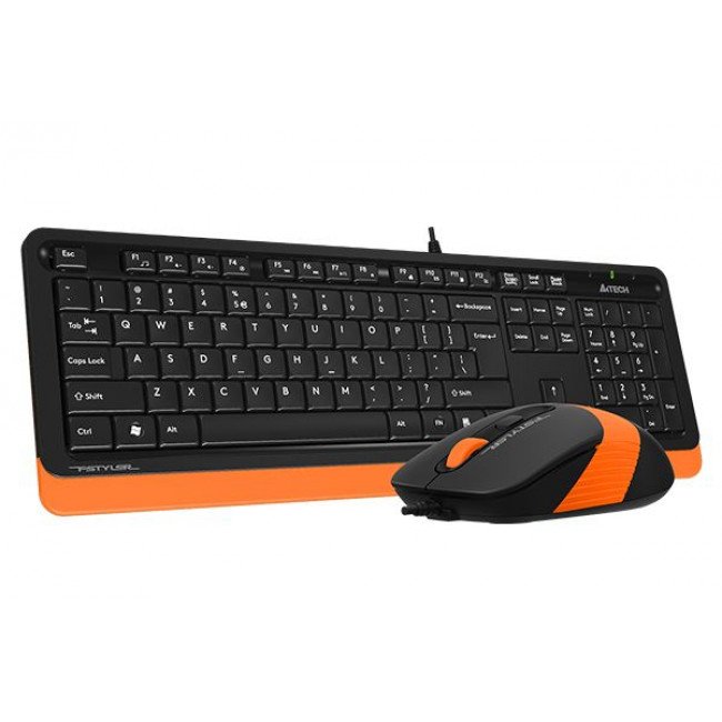 Клавиатура + мышь A4Tech Fstyler F1010 клав:черный/оранжевый мышь:черный/оранжевый USB Multimedia