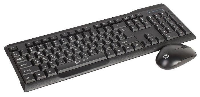 Клавиатура + мышь Oklick 230M клав:черный мышь:черный USB беспроводная