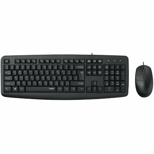Комплект клавиатура и мышь RAPOO NX1600 Wired Optical Mouse & Keyboard Combo Black