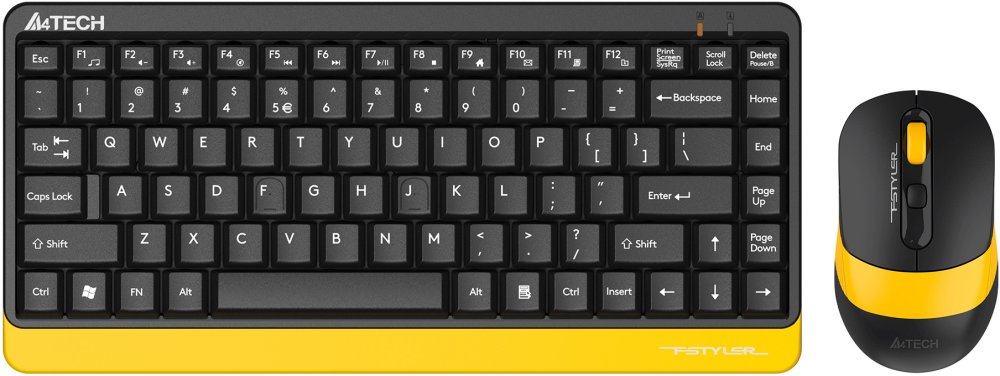 Клавиатура + мышь A4Tech Fstyler (FG1110 BUMBLEBEE) клав черный/желтый мышь черный/желтый USB беспроводная