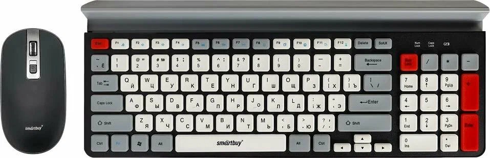 Комплект клавиатура и мышь SMARTBUY SBC-201359AG-KW черно-серо-белый