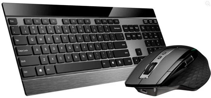 Клавиатура + мышь Rapoo 9900M Black (19354) клав. черный, мышь. черный USB беспроводная Bluetooth/Радио