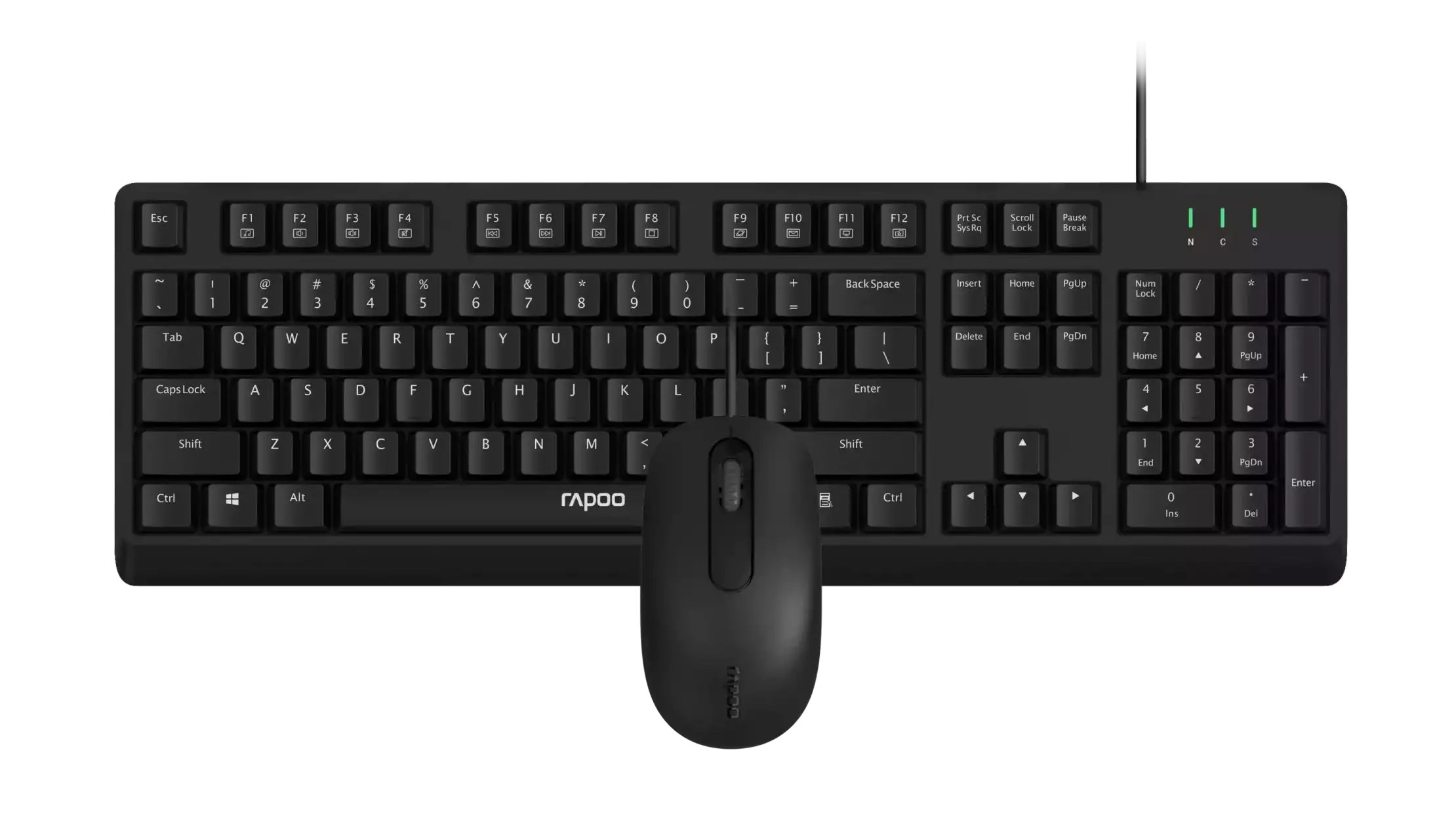 Комплект клавиатура и мышь RAPOO NX1500 Wired Optical Mouse & Keyboard Combo Black