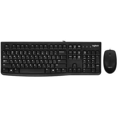 Клавиатура + мышь проводные Logitech MK120 black (920-002589) с кириллицей