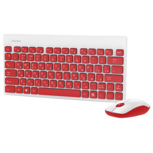 Клавиатура + мышь Smartbuy SBC-220349AG-RW беспров. красно-белый