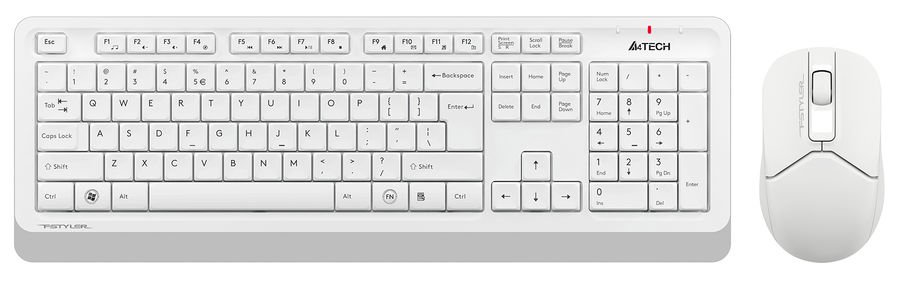 Клавиатура + мышь A4Tech Fstyler FG1012 клав:белый мышь:белый
