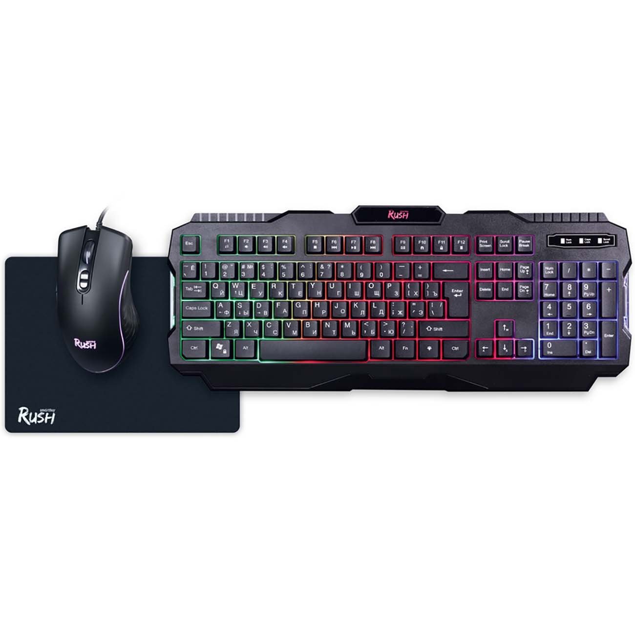 Комплект Smartbuy Rush Shotgun черный SBC-307728G-K клавиатура + мышь+ коврик