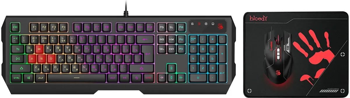Клавиатура + мышь A4Tech Bloody B1700 (B1700 (B140N + ES7 + BP-50M), USB черный