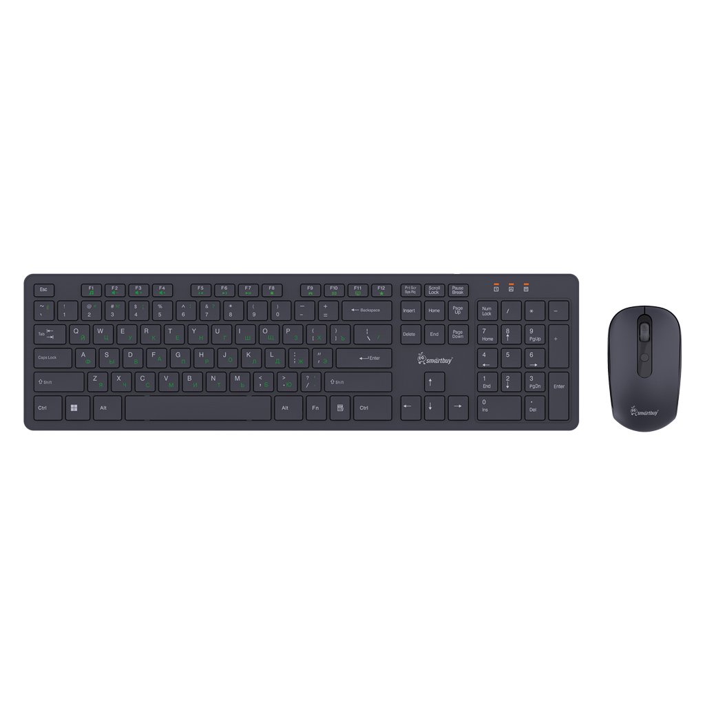 Комплект беспроводной Клавиатура+Мышь мультимедийный Smartbuy ONE 240262AG черный (SBC-240262AG-K) (1/20)