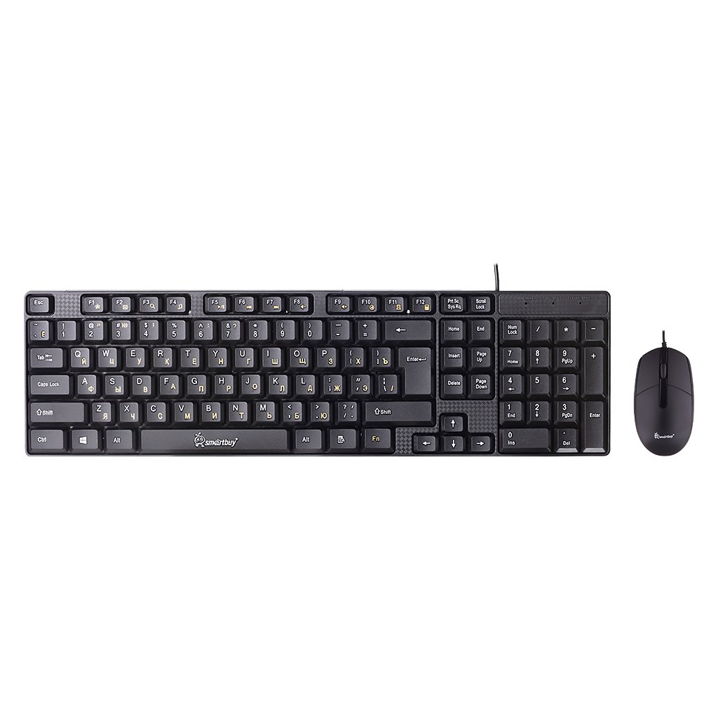Комплект проводной клавиатура+мышь SMARTBUY ONE 113208 черный (SBC113208K) (1/20)