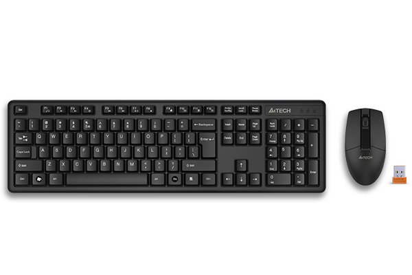 Комплект беспроводной Клавиатура + Мышь A4TECH 3330N, USB Multimedia, клав:черная мышь:черная (1/10)