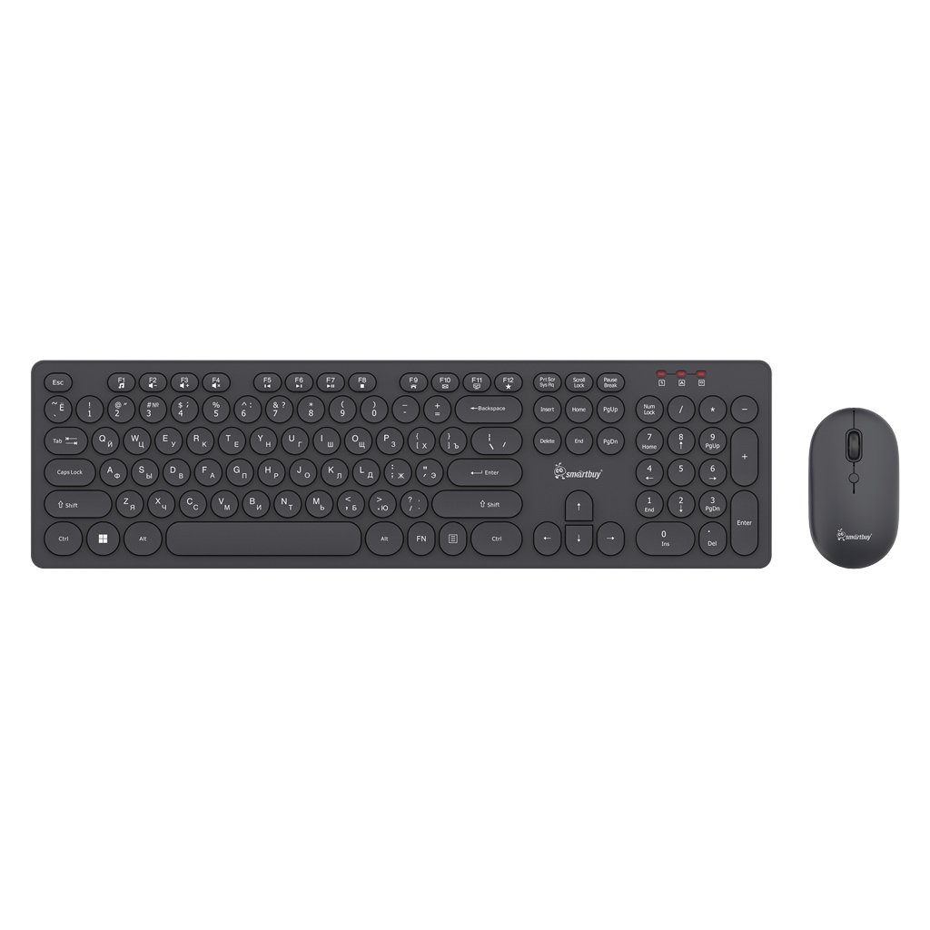 Комплект беспроводной Клавиатура+Мышь мультимедийный Smartbuy ONE 328327AG черный (SBC-328327AG-K) (1/20)