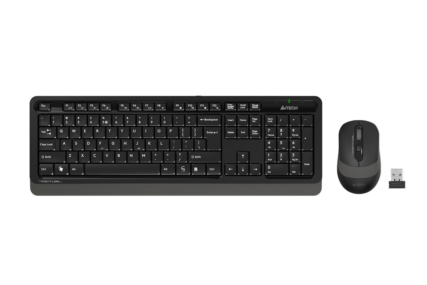 Комплект беспроводной Клавиатура + Мышь A4TECH Fstyler FG1010S клав:черный/серый мышь:черный/серый USB Multimedia (FG1010S GREY) (1/10)