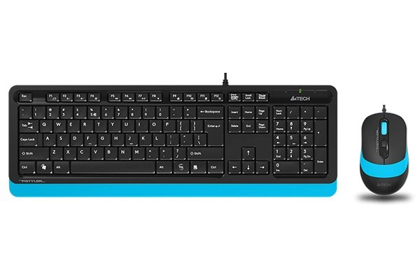 Комплект проводной Клавиатура + Мышь A4TECH Fstyler F1010 клав:черный/синий мышь:черный/синий USB Multimedia (1/10)
