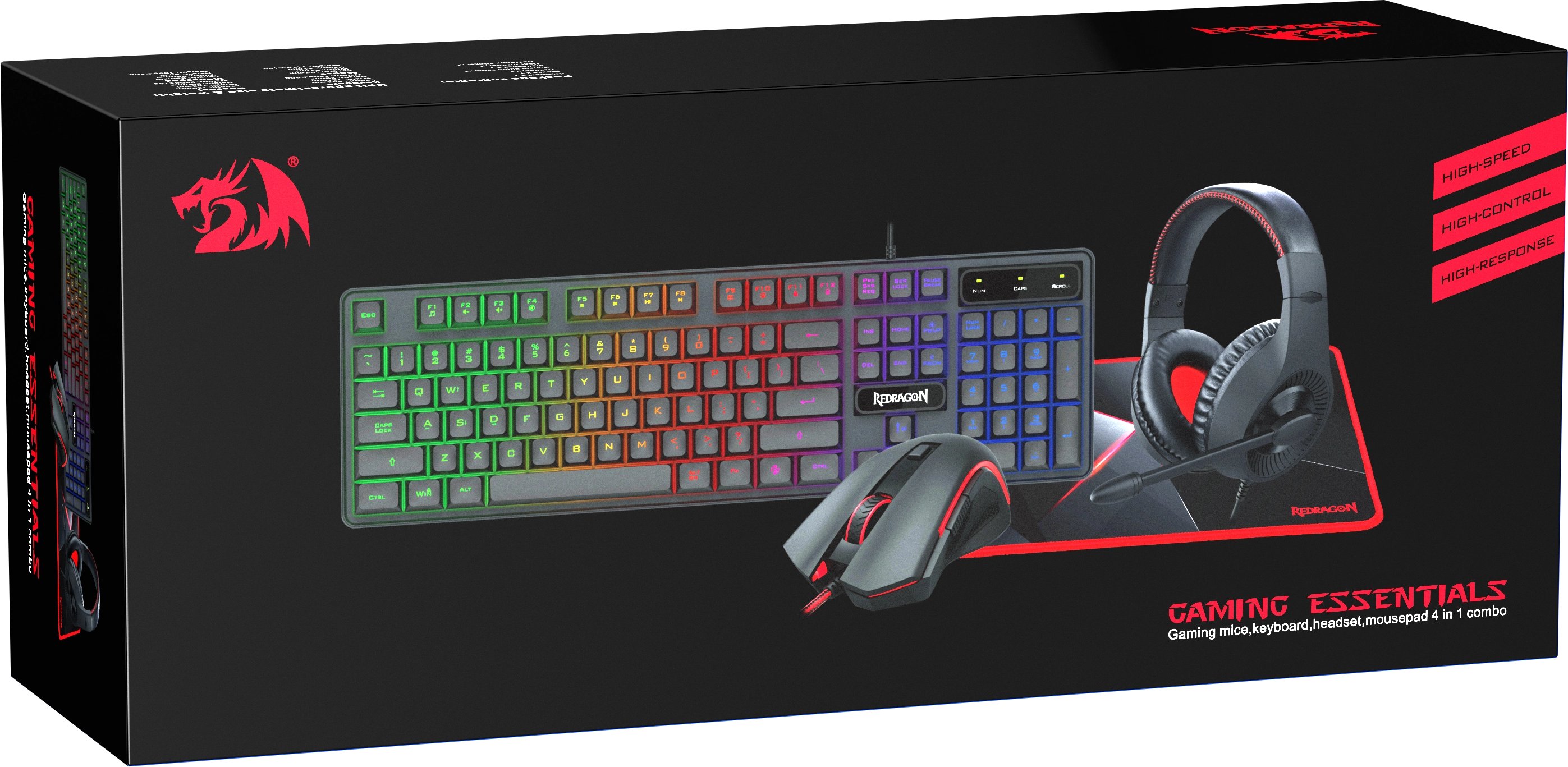 Комплект проводной игровой Клавиатура + Мышь+ Коврик + Гарнитура REDRAGON S137 RU, RGB, чёрный (1/20)