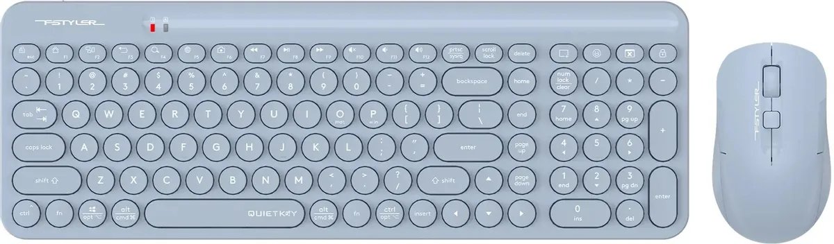 Комплект беспроводной Клавиатура+Мышь A4TECH Fstyler FG3300 Air2 клав:синий мышь:синий USB slim Multimedia (FG3300 AIR2 (Blue))(1/10)