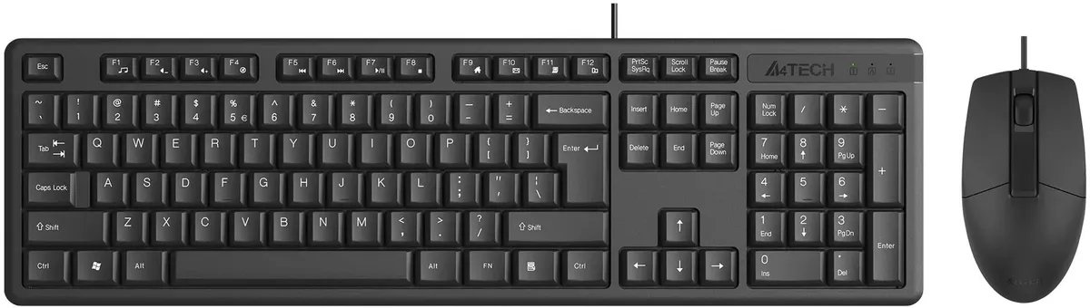 Комплект проводной Клавиатура+Мышь A4TECH KR-3330 клав:черный мышь:черный USB (1/20)