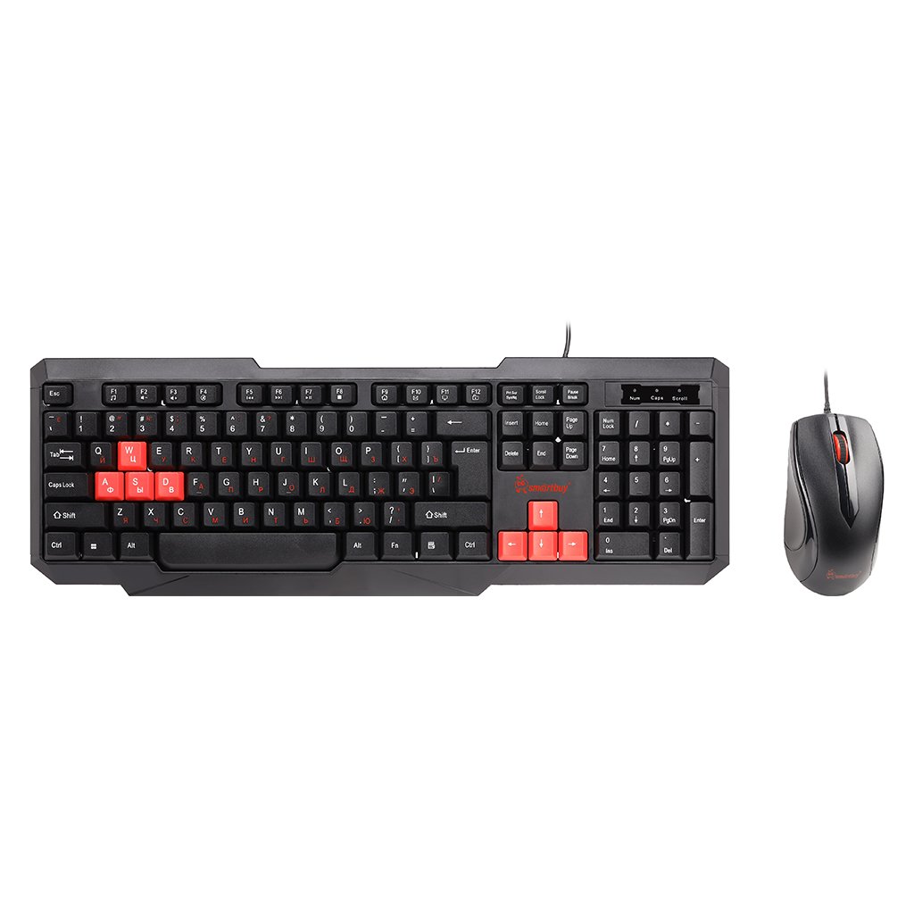 Комплект проводной Клавиатура+Мышь SMARTBUY ONE 230346-KR, черно-красный (1/20)