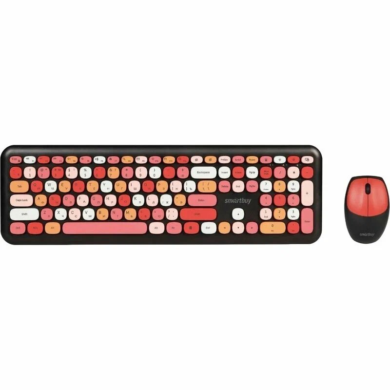 Комплект беспроводной Клавиатура + Мышь SMARTBUY 666395, мультиколор (SBC-666395AG-K) (1/10)
