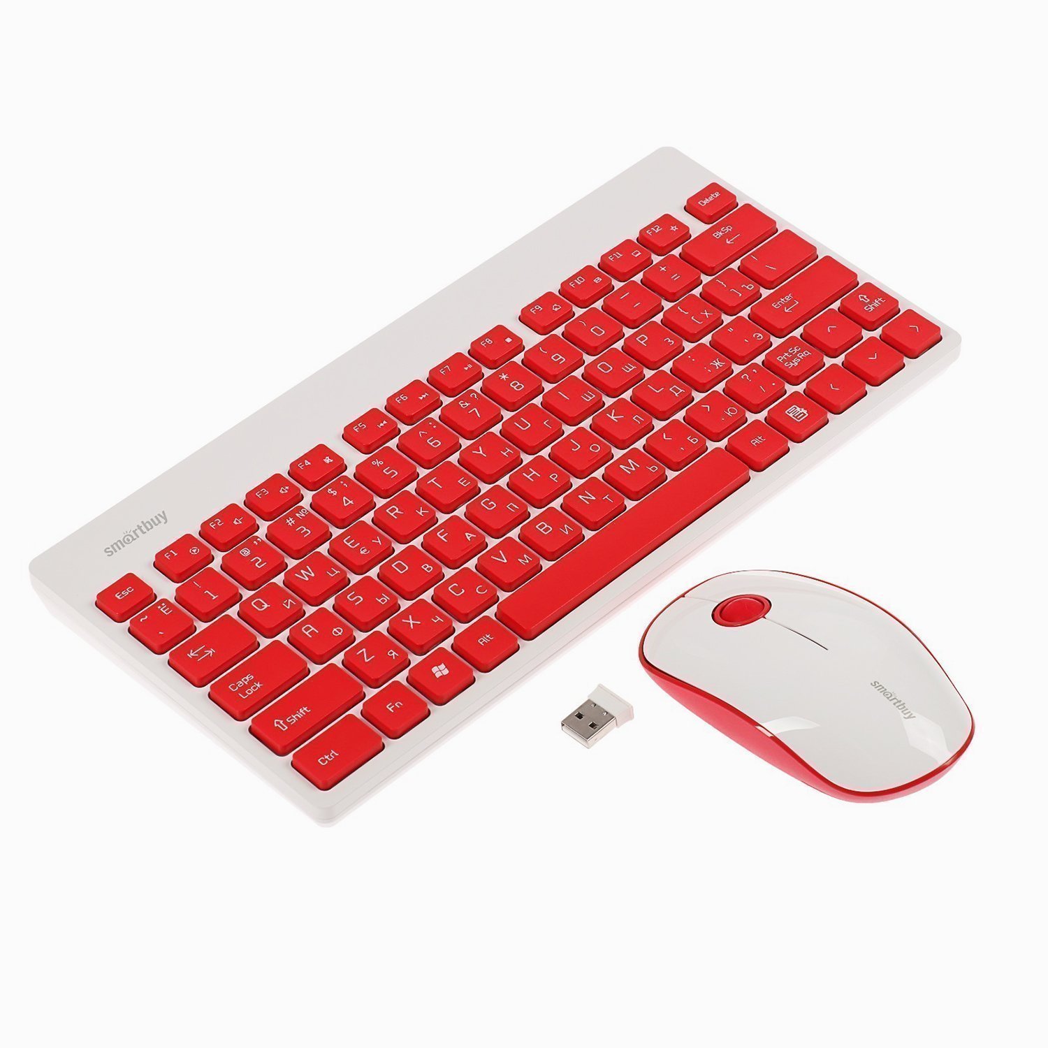 Беспроводной набор Smart Buy SBC-220349AG-RW мембранная клавиатура+мышь (red/white) (116568)