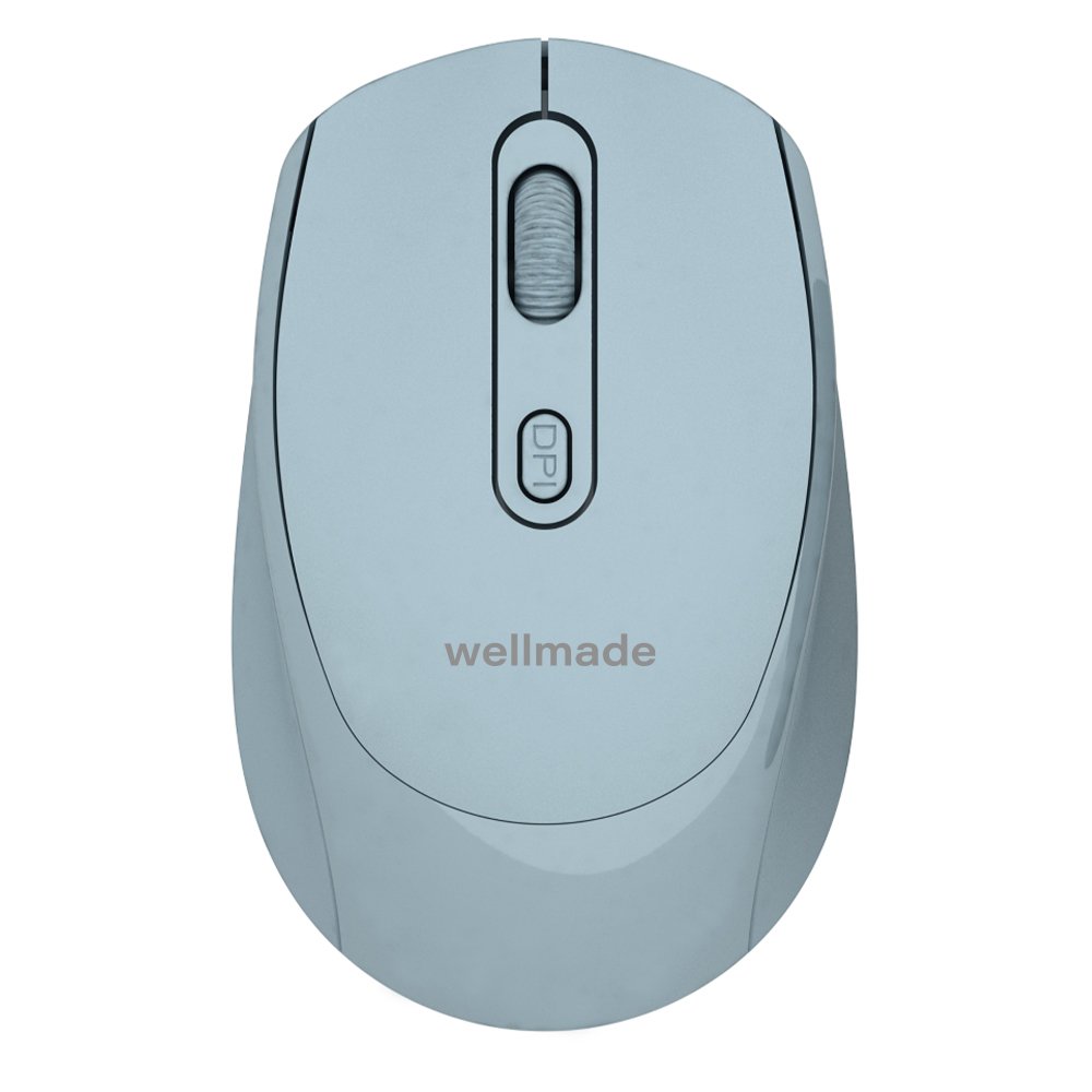 Мышь оптическая беспроводная WELLMADE M03 голубая
