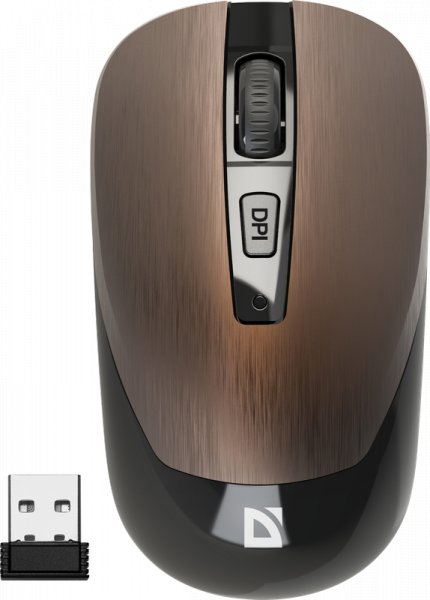 Мышь Defender Wave MM-995 (52995) оптическая, беспроводная USB, чёрный