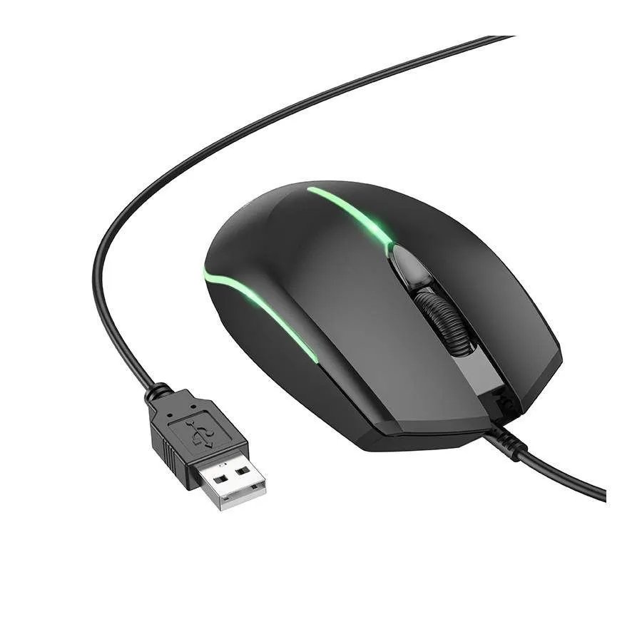 Мышь BOROFONE BG10 Soaring game luminous wired mouse (черный)