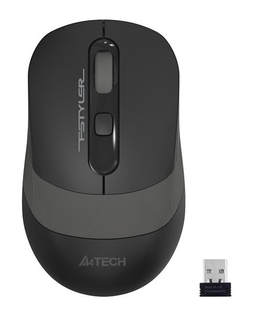 Мышь A4Tech Fstyler FG10 черный/серый оптич. 2000dpi беспров. USB 4but (FG10 GREY)