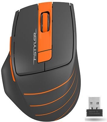 Мышь A4Tech Fstyler FG30 серый/оранжевый USB