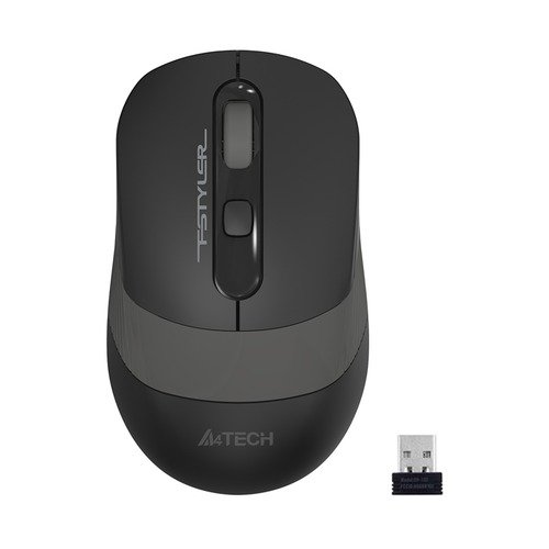 Мышь A4Tech Fstyler FG10S черный/серый оптич. 2000dpi silent беспров. USB для ноутбука 4but (FG10S G