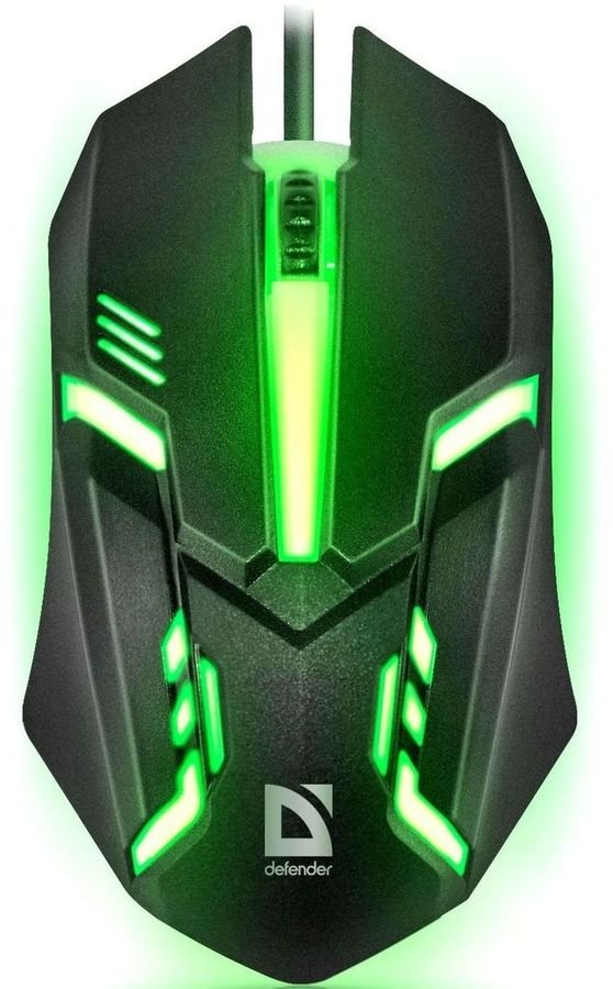 Мышь DEFENDER Сyber MB-560L Black, LED 7 цветов, оптическая, проводная (52560)