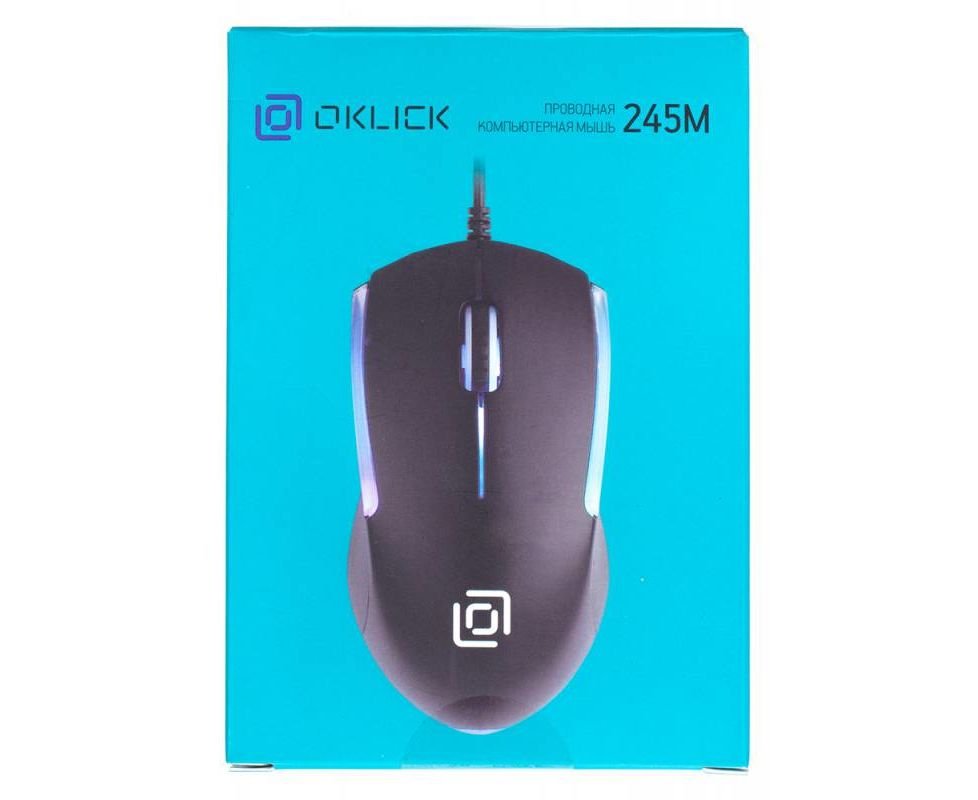 Мышь Oklick 245M Black, 1000dpi, 3кн, USB